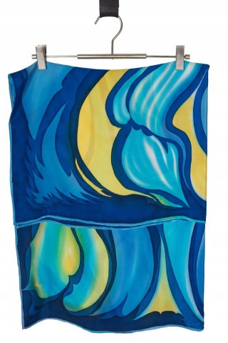 Jedwabna apaszka prawdziwy unikat malowana