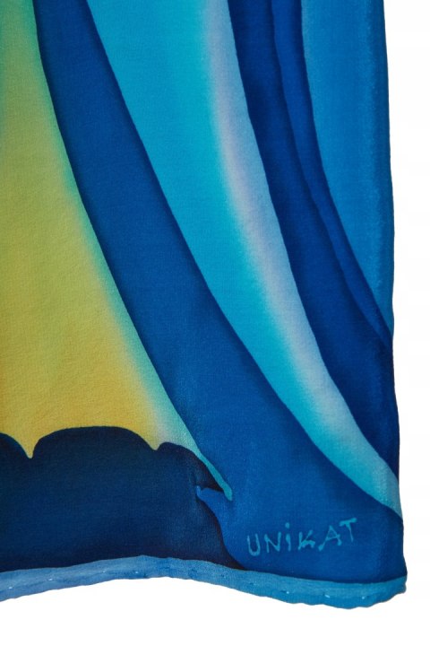 Jedwabna apaszka prawdziwy unikat malowana