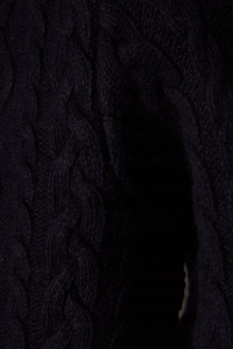 MAX MARA mięciutki sweter wełna ciemny granat piękny splot S