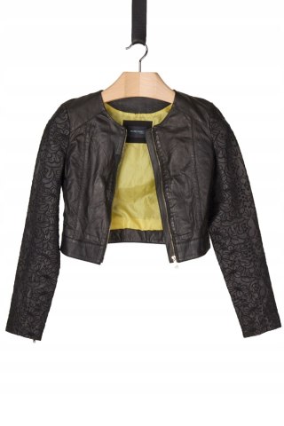 MARCIANO GUESS stylowa marynarka skórzana haftowane rękawy S