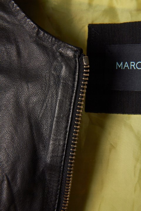 MARCIANO GUESS stylowa marynarka skórzana haftowane rękawy S