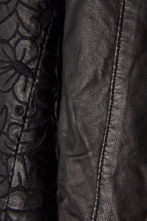 MARCIANO GUESS stylowa marynarka skórzana haftowane rękawy S