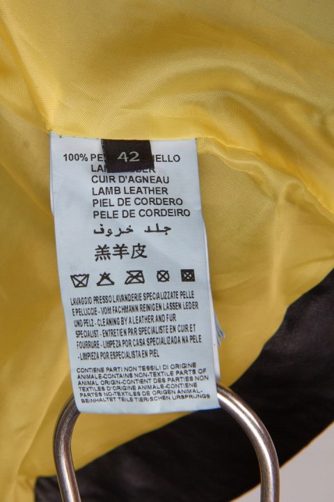 MARCIANO GUESS stylowa marynarka skórzana haftowane rękawy S