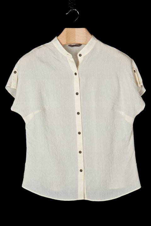 MARKS&SPENCER lekka bluzka koszulowa kremowy kolor wiskoza 44