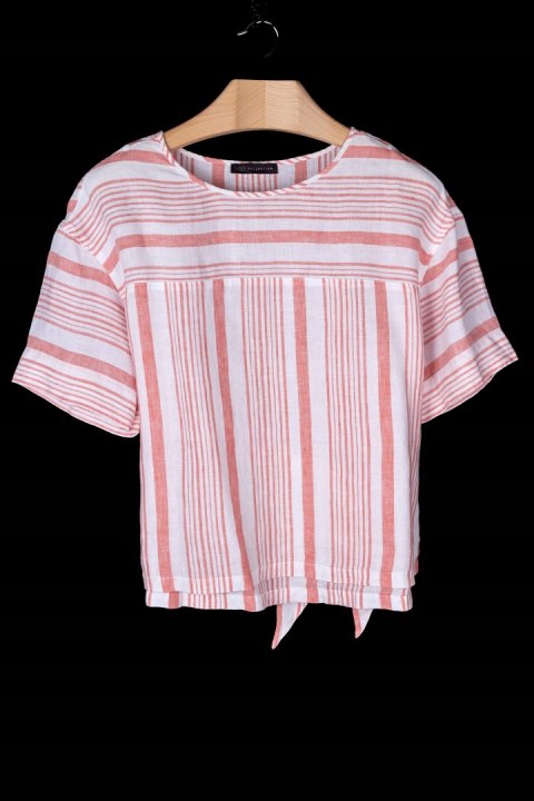 MARKS&SPENCER-mięciutka bluzka lniana coral-42