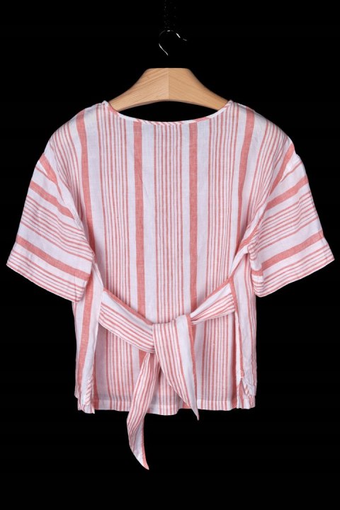 MARKS&SPENCER-mięciutka bluzka lniana coral-42