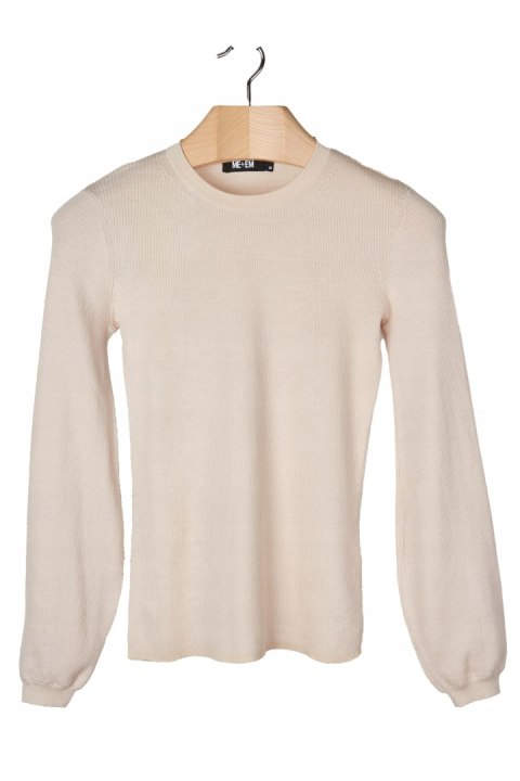 ME+EM delikatny sweter wełna pastelowy róż 36