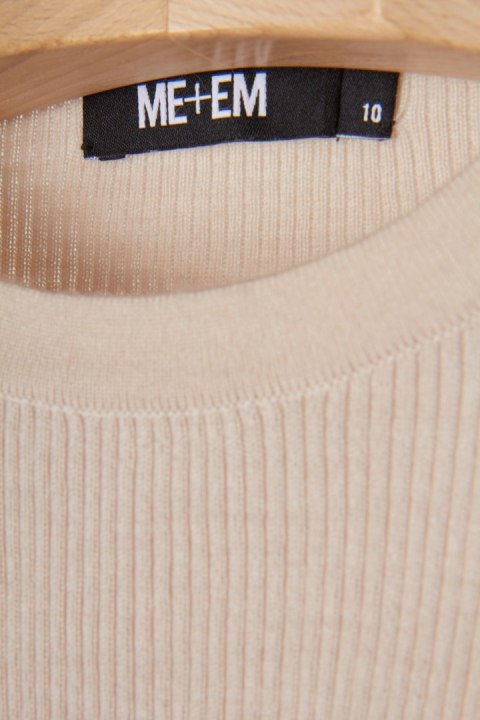 ME+EM delikatny sweter wełna pastelowy róż 36