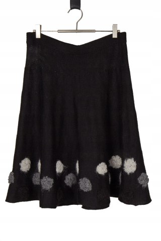 MONTSE BADELL mięciutka unikatowa spódnica dzianina alpaka hand made M