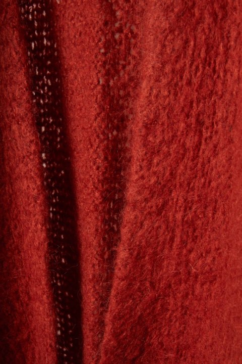 Mięsisty włoski sweter kardigan koniakowy kolor moher - M/L