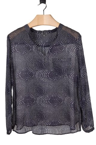 NILE delikatna bluzka koszulowa motyw groszków L