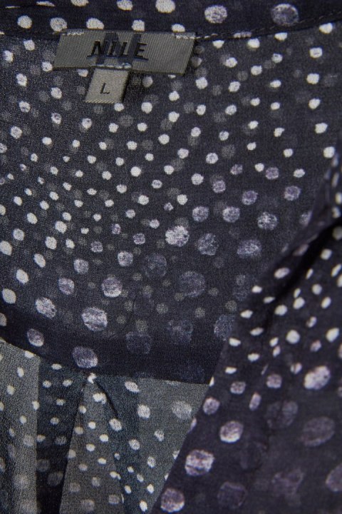 NILE delikatna bluzka koszulowa motyw groszków L