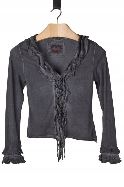 NILE wyjątkowa romantyczna bluzka bawełna falbanki S