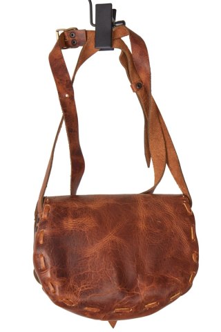 Niepowtarzalna torebka skórzana piękny brąz ozdobiona kamieniem