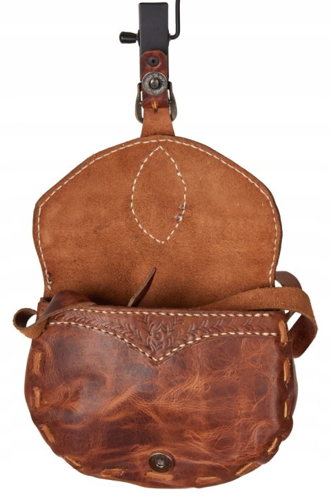 Niepowtarzalna torebka skórzana piękny brąz ozdobiona kamieniem