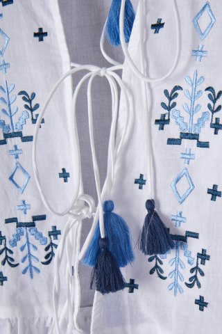 Nietuzinkowa bluzka koszulowa haft bawełna - 36