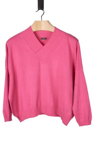 OCHRE NEPAL wyjątkowy sweter wysokiej klasy bawełna róż oversize one size