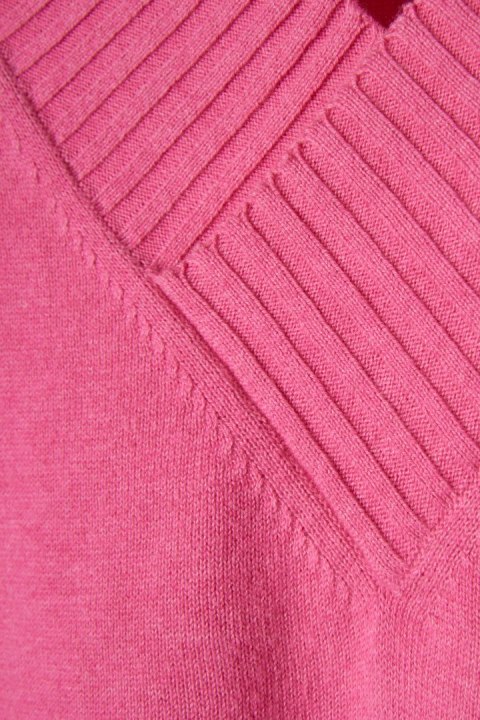 OCHRE NEPAL wyjątkowy sweter wysokiej klasy bawełna róż oversize one size