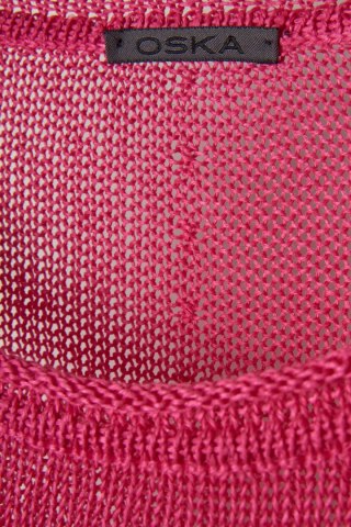OSKA - świetny sweter lniany oversize piękny róż - XL