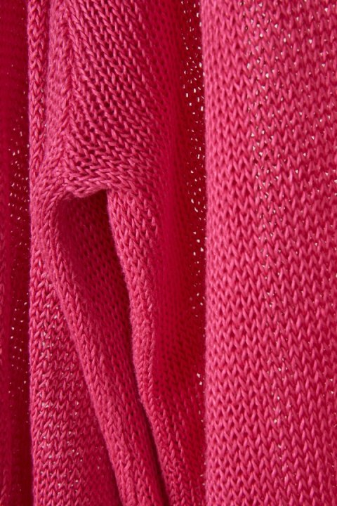 OSKA - świetny sweter lniany oversize piękny róż - XL