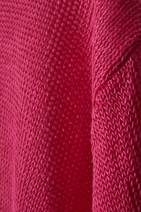 OSKA - świetny sweter lniany oversize piękny róż - XL