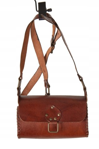 Oryginalna włoska torebka skórzana piękny brąz