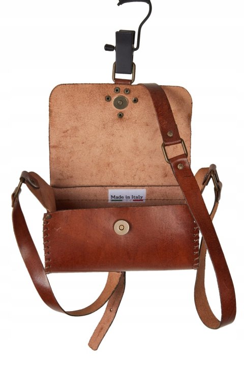 Oryginalna włoska torebka skórzana piękny brąz