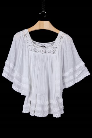 PHASE EIGHT fenomenalna luźna bluzka ivory koronki marszczenia 40