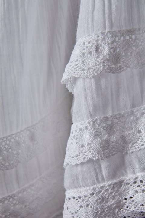 PHASE EIGHT fenomenalna luźna bluzka ivory koronki marszczenia 40