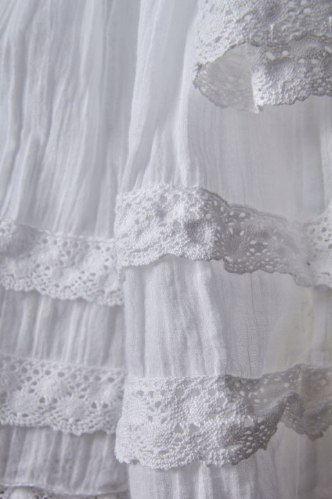 PHASE EIGHT fenomenalna luźna bluzka ivory koronki marszczenia 40