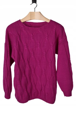 Przepiękny sweter wełna piękny kolor splot - M/L