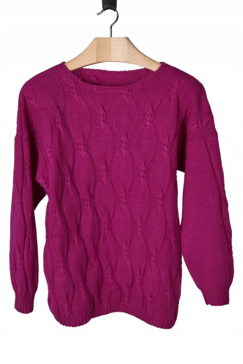 Przepiękny sweter wełna piękny kolor splot - M/L