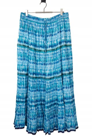 ROMAN - niebieska maxi spódnica na lato efekt batikowania - 44