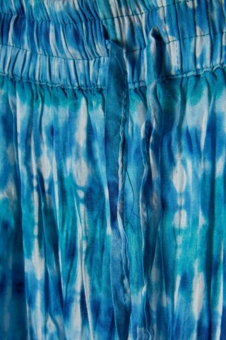 ROMAN - niebieska maxi spódnica na lato efekt batikowania - 44