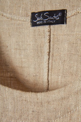 SARAH SANTOS - włoska tunika bluzka surowy len - L