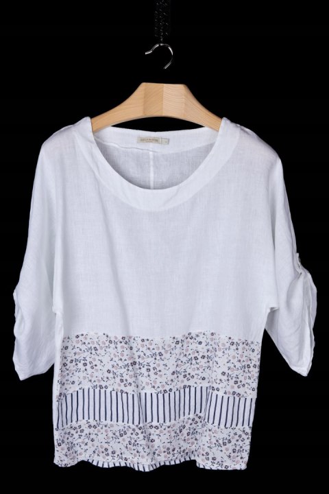 STELLA MARTINI - włoska bluzka lniana delikatny len - L