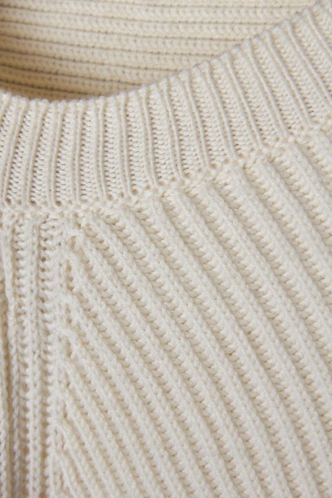 STELLA McCARTNEY - luksusowy asymetryczny sweter wełna cream - 36