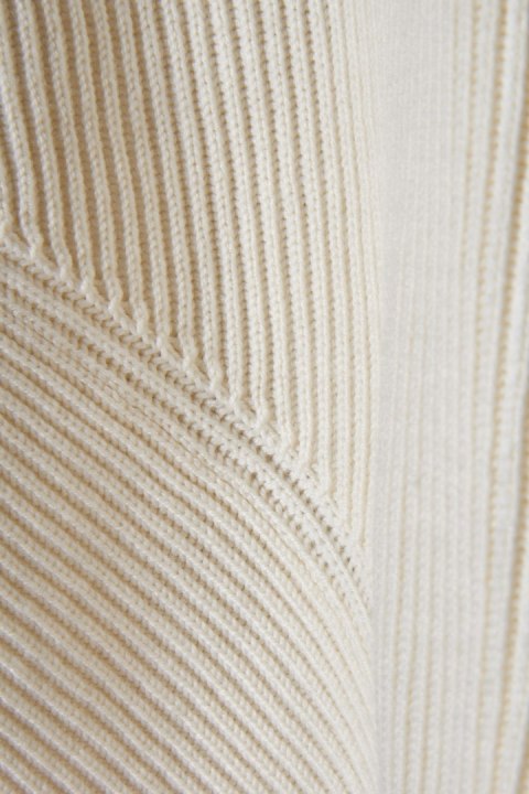 STELLA McCARTNEY - luksusowy asymetryczny sweter wełna cream - 36