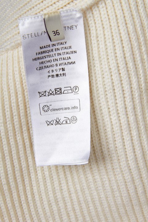 STELLA McCARTNEY - luksusowy asymetryczny sweter wełna cream - 36