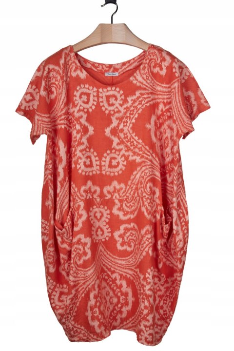 TALIA BENSON -luksusowa włoska sukienka lniana - L