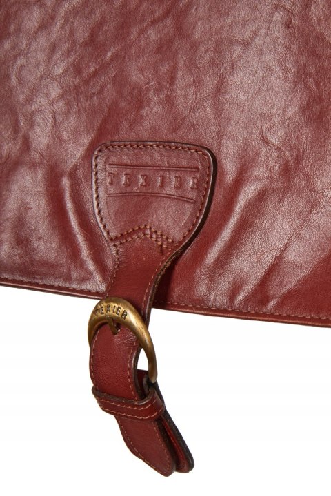 TEXIER - oryginalna torebka skórzana piękny ciepły brąz