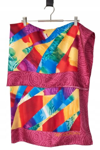 TRES JOURDAN - jedwabna apaszka kolorowa