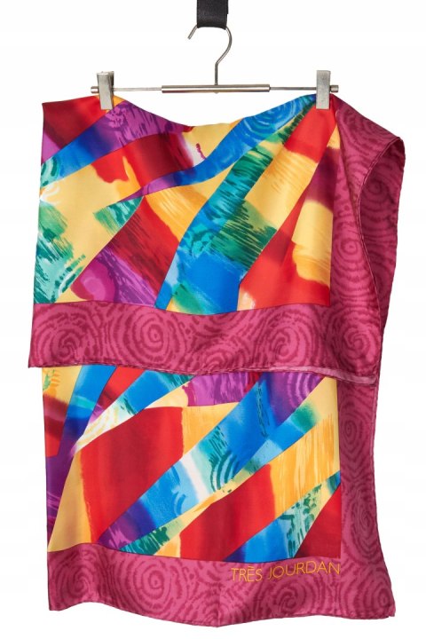 TRES JOURDAN - jedwabna apaszka kolorowa