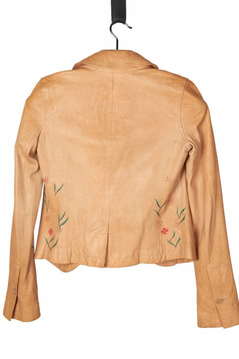 VENTCOUVERT - delikatna marynarka skórzana ręcznie malowana - 36