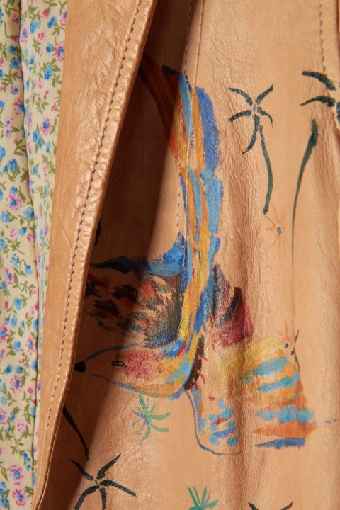 VENTCOUVERT - delikatna marynarka skórzana ręcznie malowana - 36