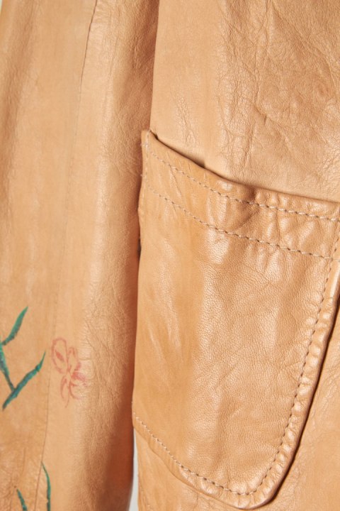 VENTCOUVERT - delikatna marynarka skórzana ręcznie malowana - 36