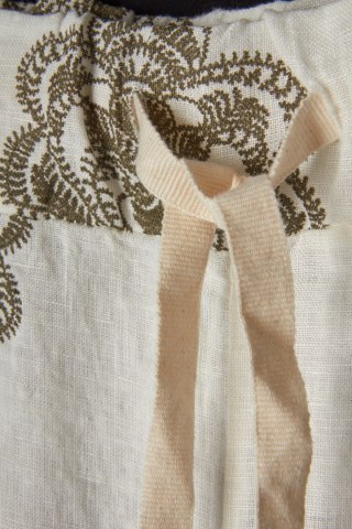 Wyszukane włoskie spodnie lniane piękny wzór - M