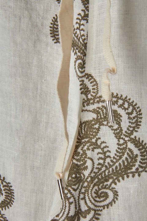 Wyszukane włoskie spodnie lniane piękny wzór - M