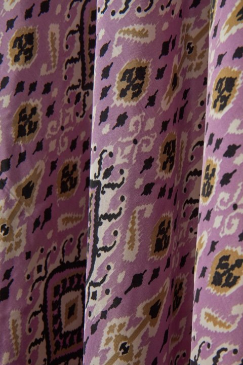 Zjawiskowa indyjska sukienka jedwab wiskoza piękny fiolet L