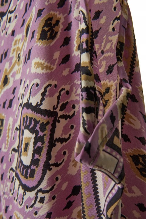 Zjawiskowa indyjska sukienka jedwab wiskoza piękny fiolet L